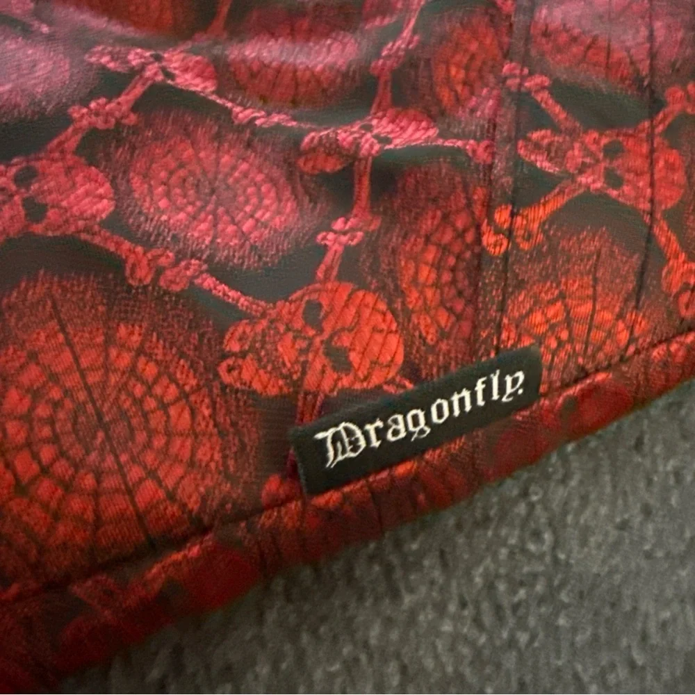 Vtg  Dragonfly Clothing Women’s M Skull Spider Pimp Jacket Fur Satin Gothic - Picture 11 of 13